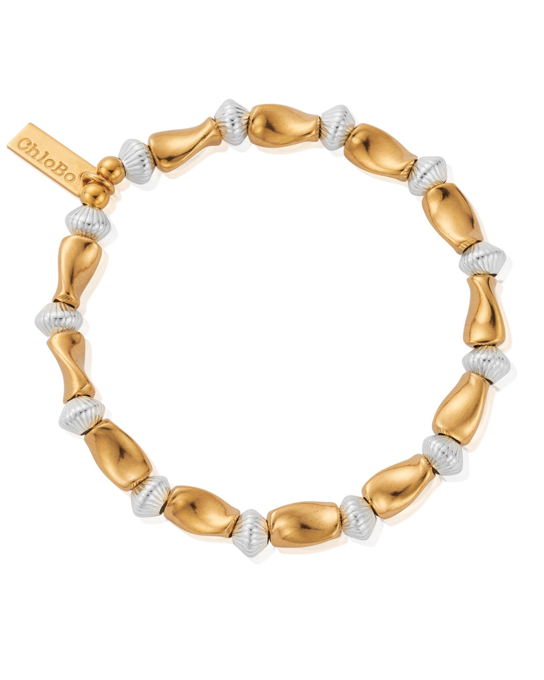 ChloBo Gold and Silver Twisted Disc Bracelet