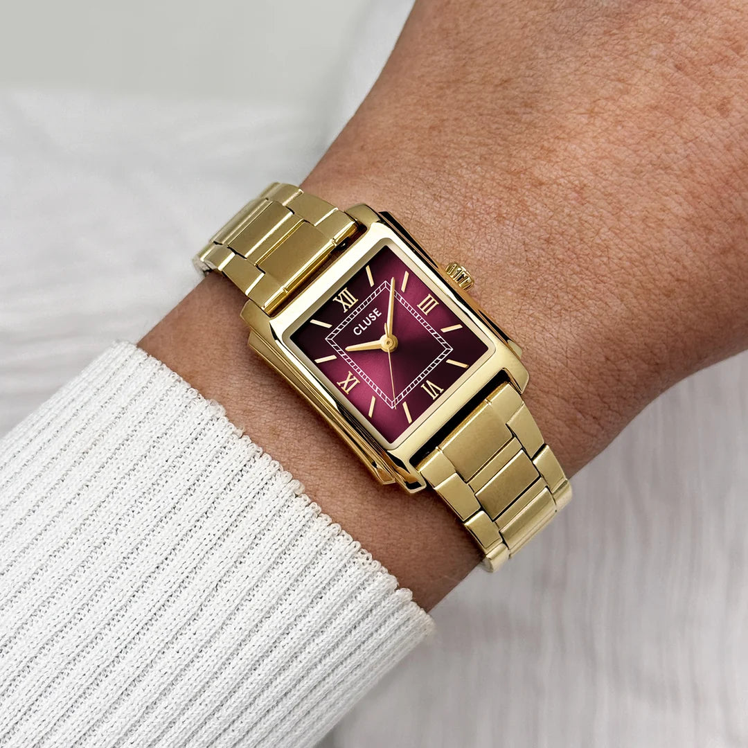 NEW Cluse Anglée Watch Steel, Dark Cherry, Gold Colour CW16603