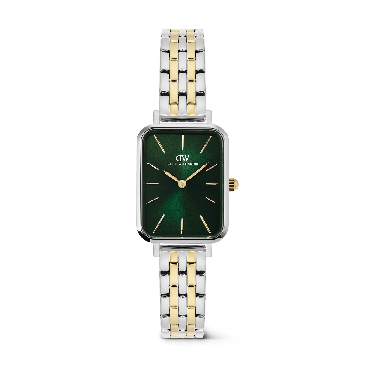 Daniel Wellington Ladies Quadro 5-link Emerald Two Tone DW00101013