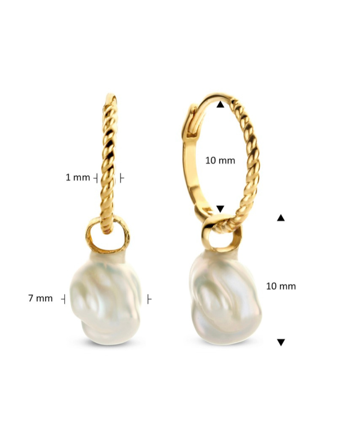 14K Hoops with Pearl Drop