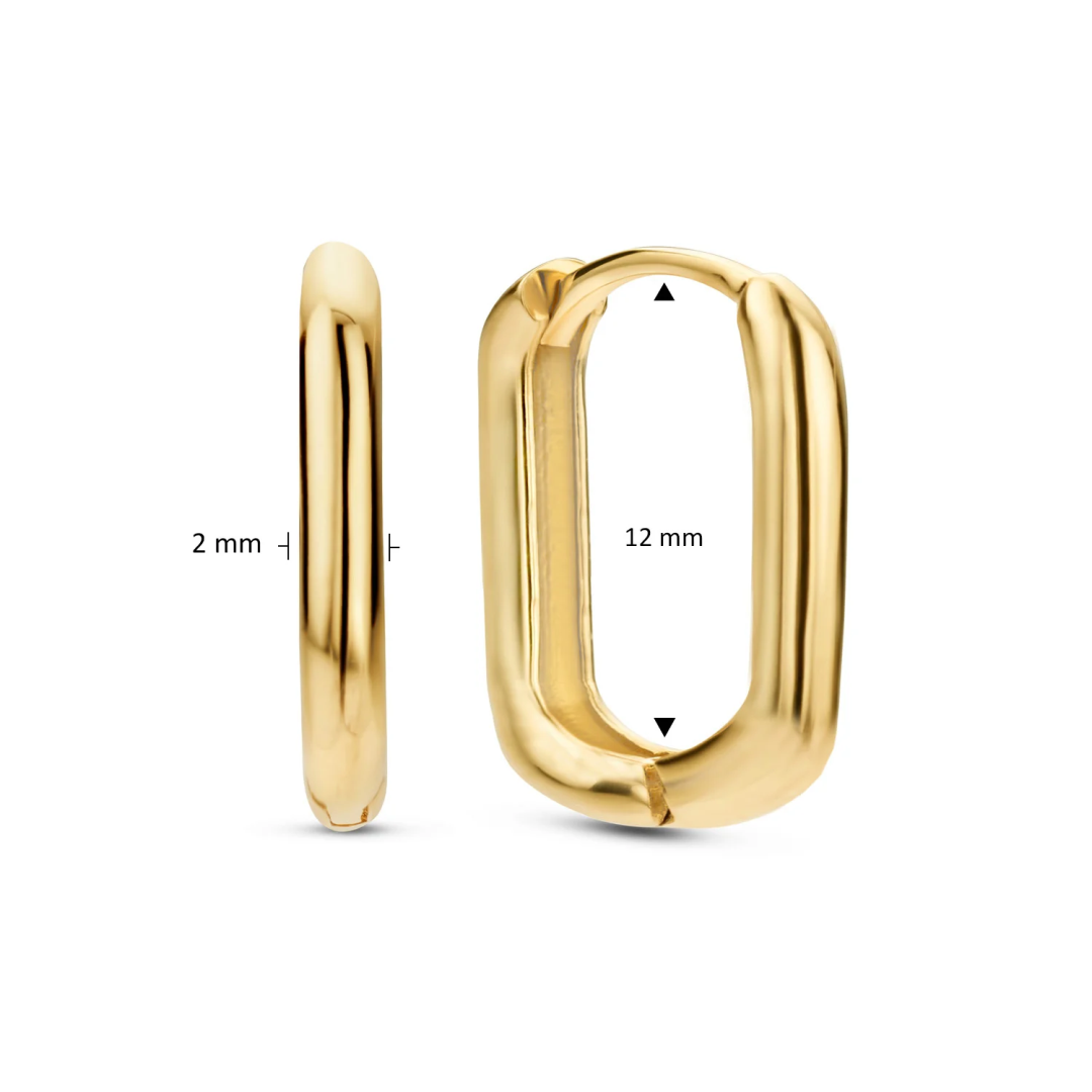 14K Grand Place Rectangle Hoops