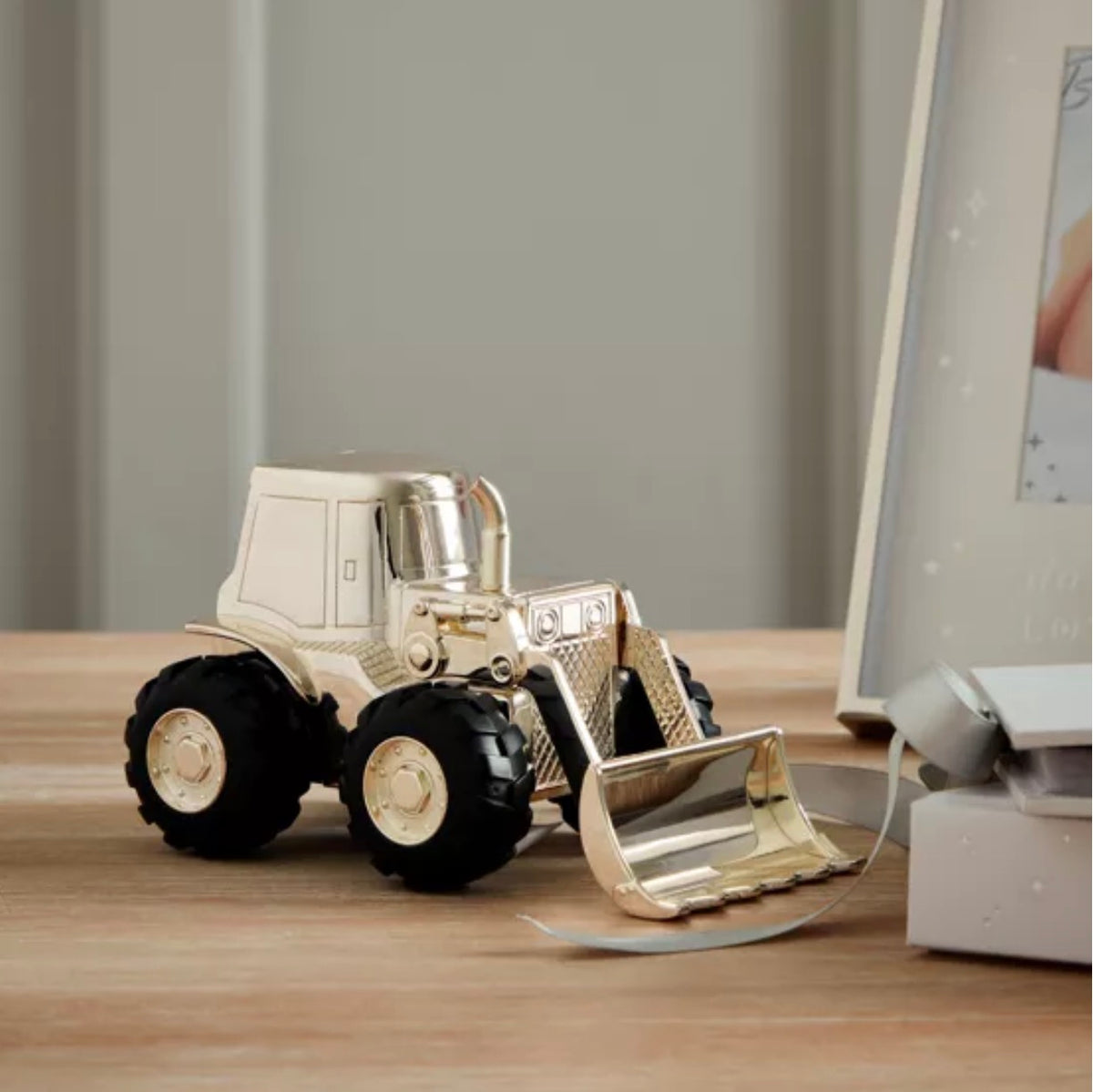 BAMBINO SILVERPLATED MONEY BOX - FRONT LOADING DIGGER