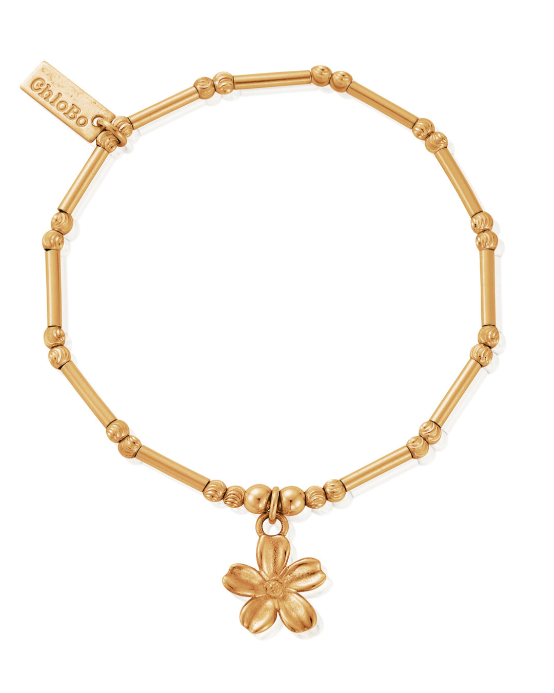 ChloBo Gold Dainty Moon Cut Sparkle Forget Me Not Bracelet