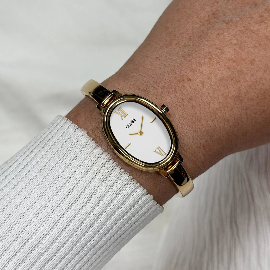 Cluse L'Ovale Watch Steel, White, Gold Colour CW16101