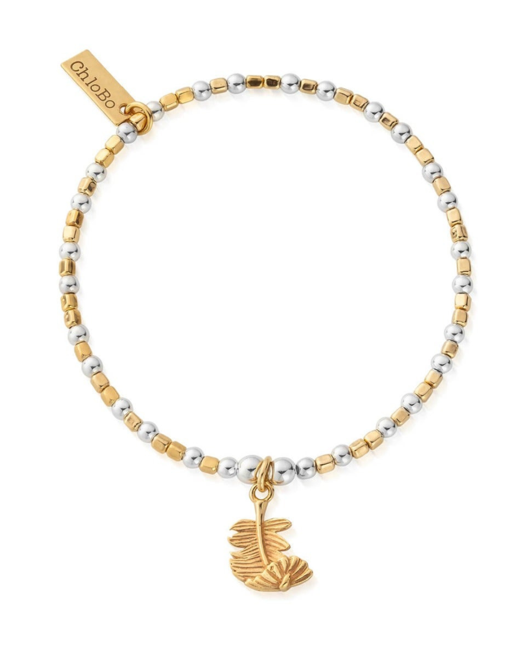 ChloBo Gold and Silver Curved Feather Bracelet