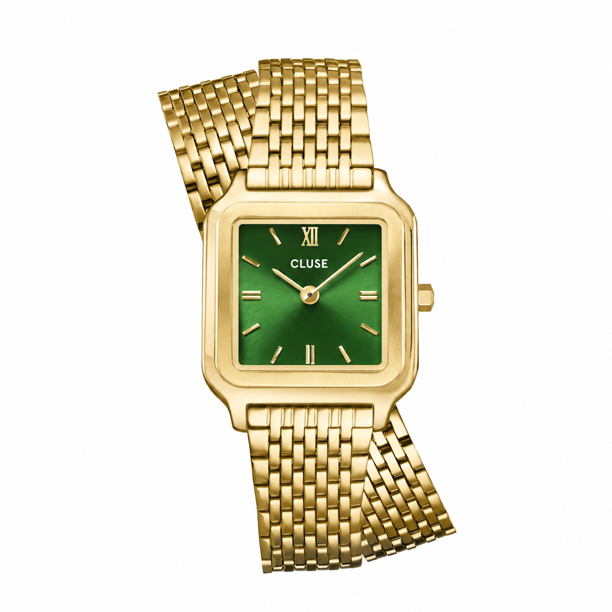 Cluse Gracieuse Petite Watch Double Steel, Forest Green, Gold Colour CW11811
