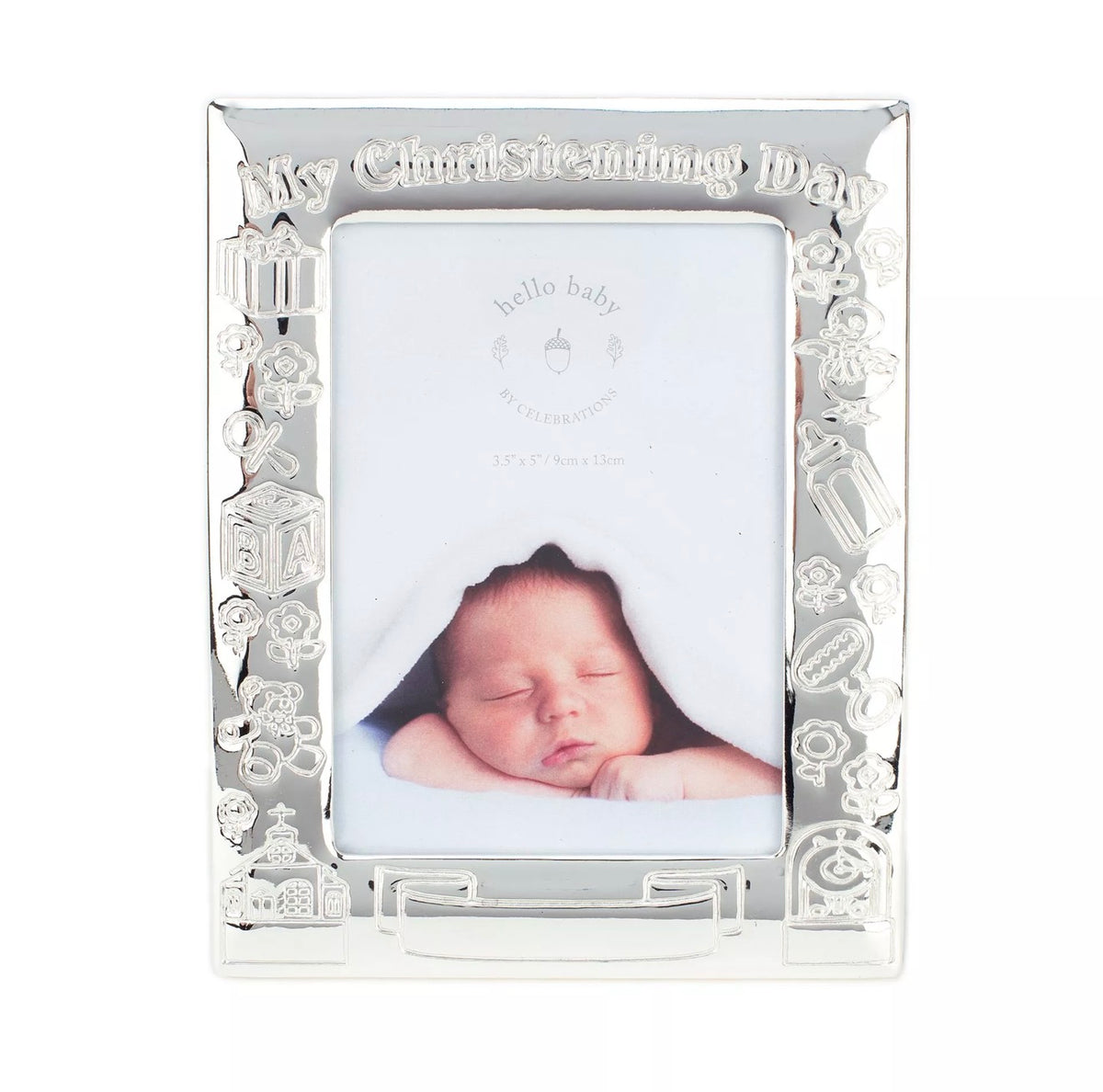 MY CHRISTENING DAY PHOTO FRAME - ANTIQUE SILVER PLATED 4"X6"