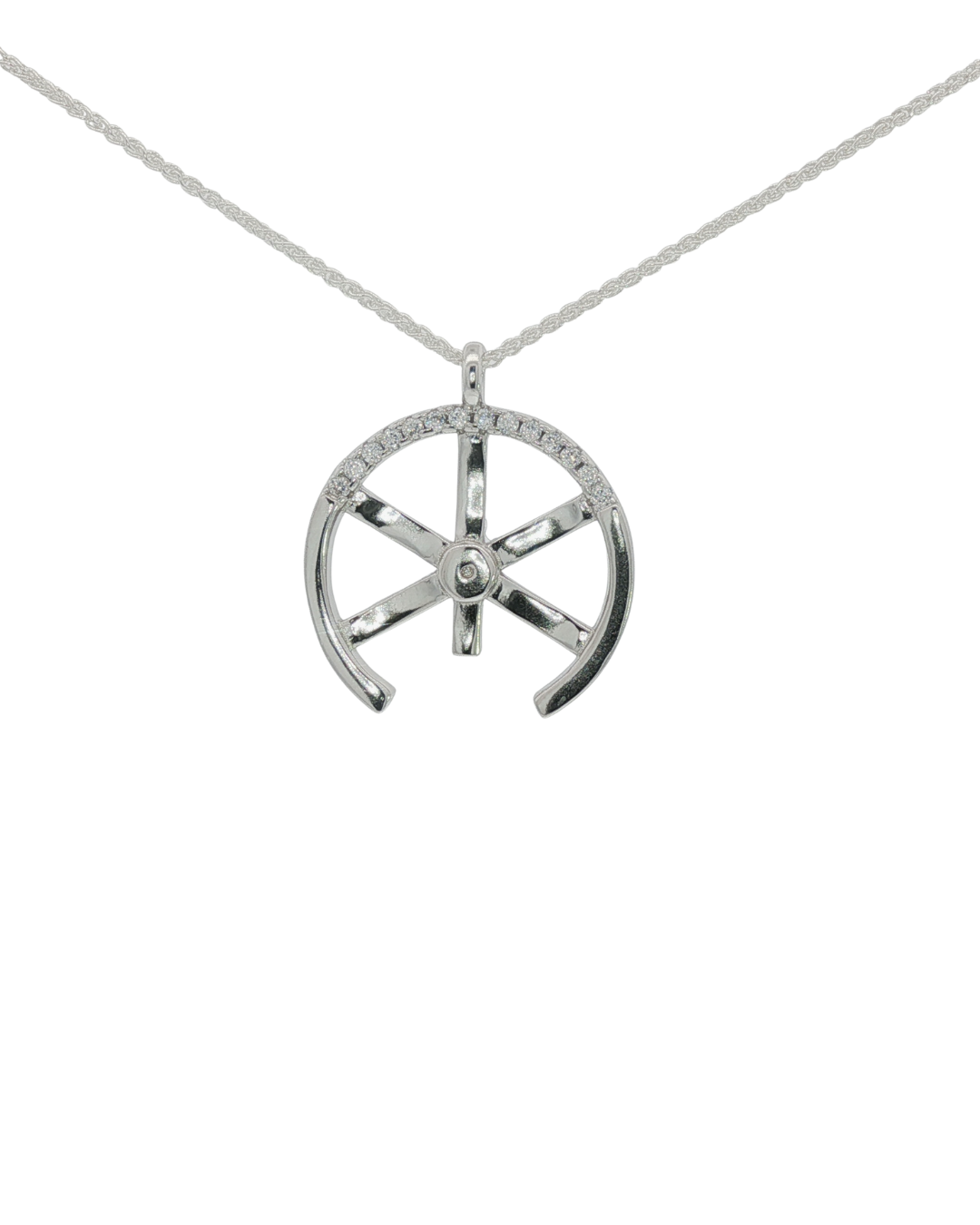 Tuam St. Jarlath's Broken Wheel Chain with Cubic Zirconia