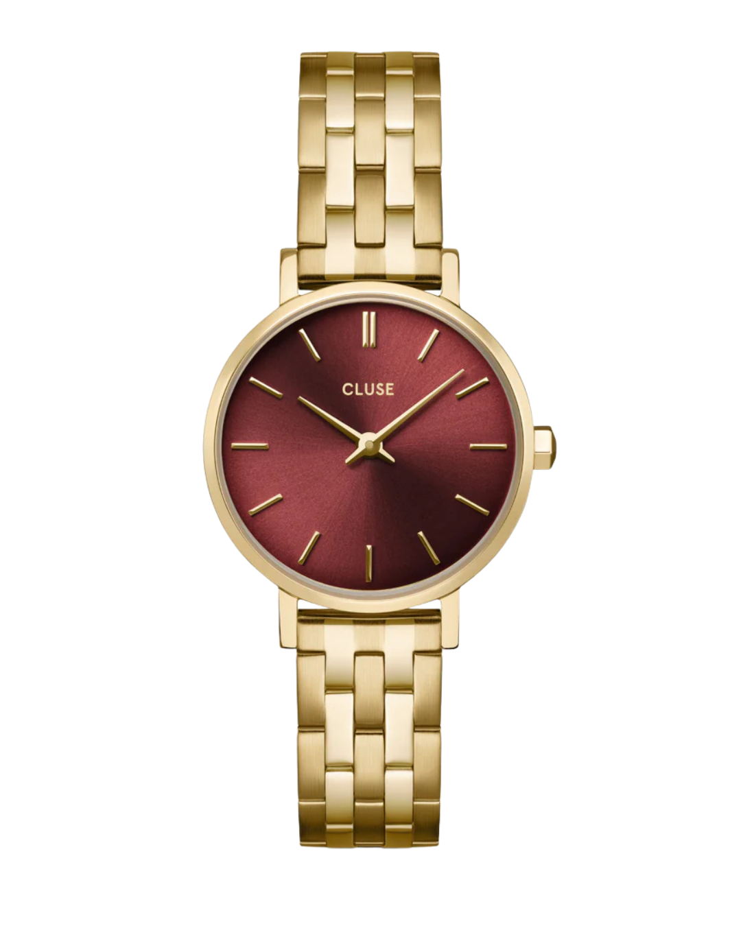 Cluse Boho Chic Petite Watch Steel, Dark Cherry, Gold Colour CW10505