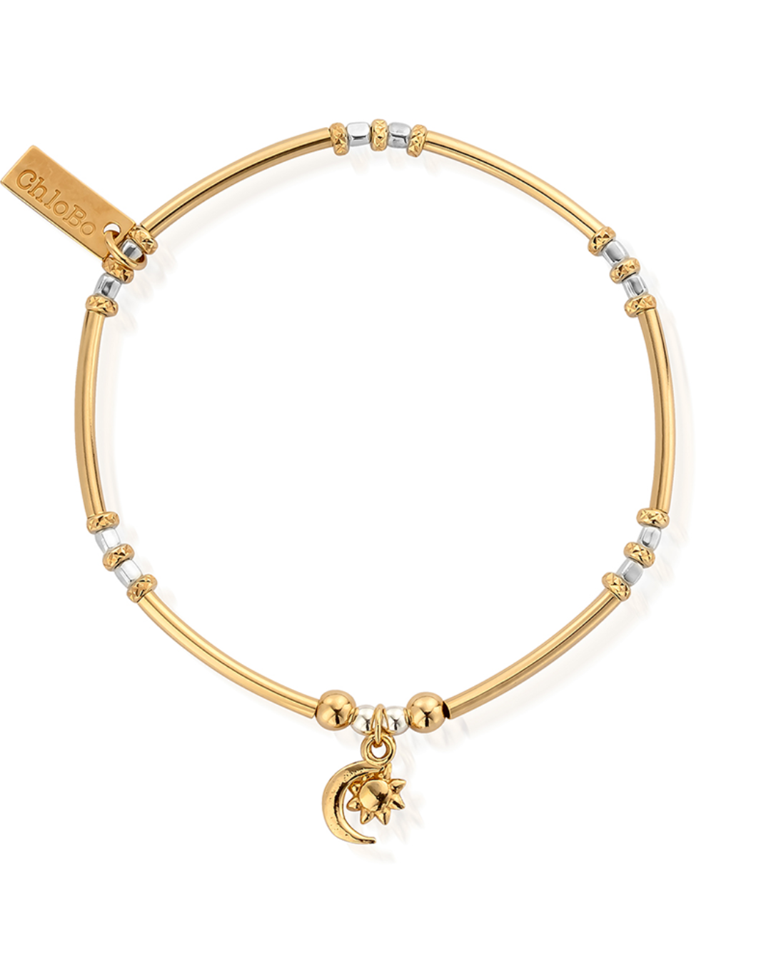 ChloBo Gold and Silver Dainty Moon and Sun Bracelet