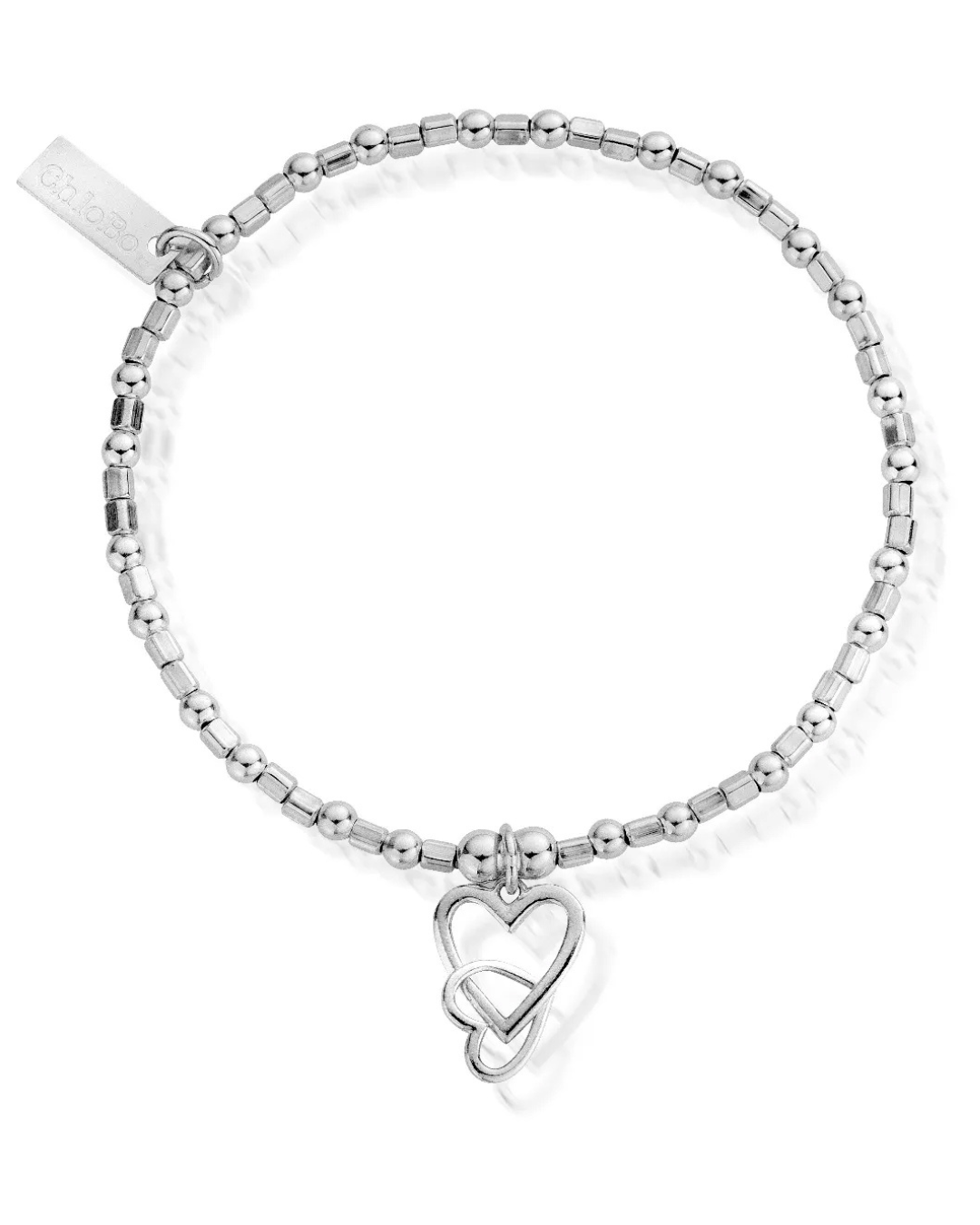 ChloBo Mini Cube Interlocking Love Heart Bracelet