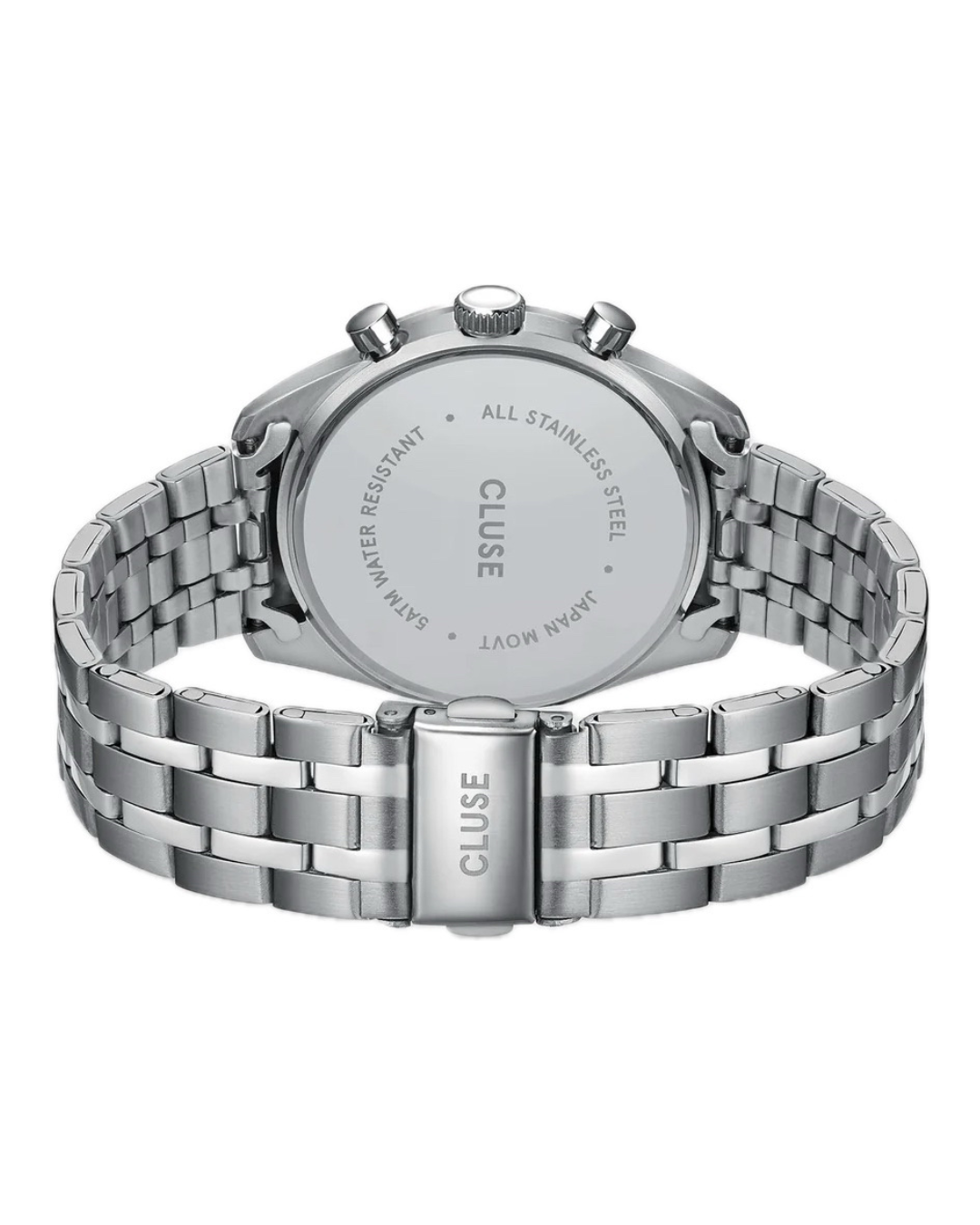 Cluse Gents Aravis Dual Timer Watch Steel, Black, Silver Colour CW25603