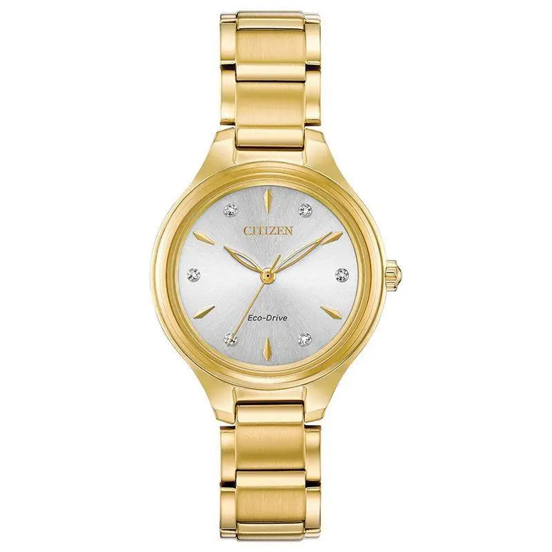 Citizen Ladies Corso Dial Diamond Gold Tone Watch FE2102-55A