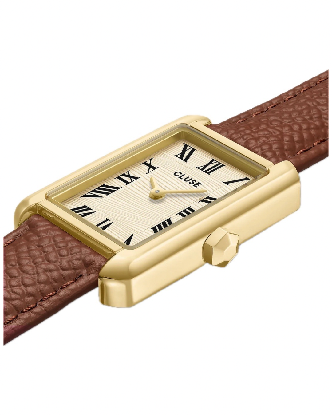 Cluse Belisenna Watch Leather, Nutshell, Sand Textured, Gold Colour CW15008