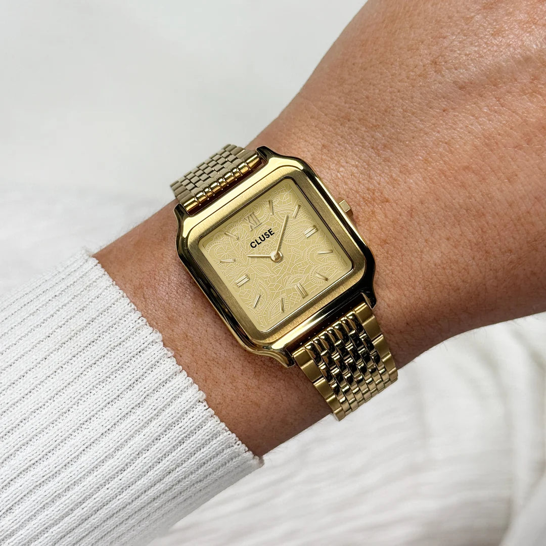 Cluse Gracieuse Watch Steel, Lace Textured, Gold Colour CW11912