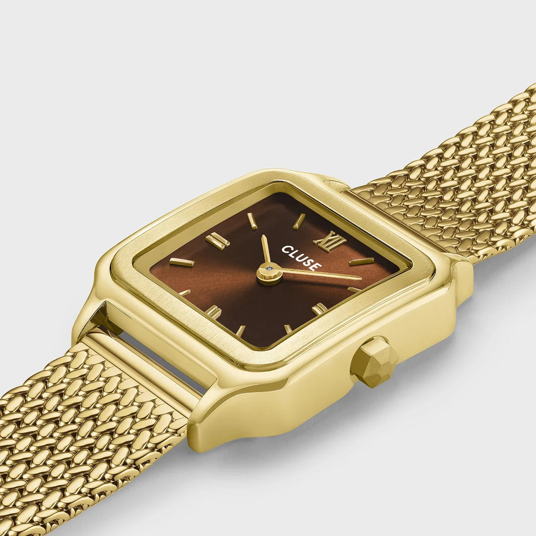 NEW Cluse Gracieuse Petite Watch Mesh, Brown, Gold Colour CW11830