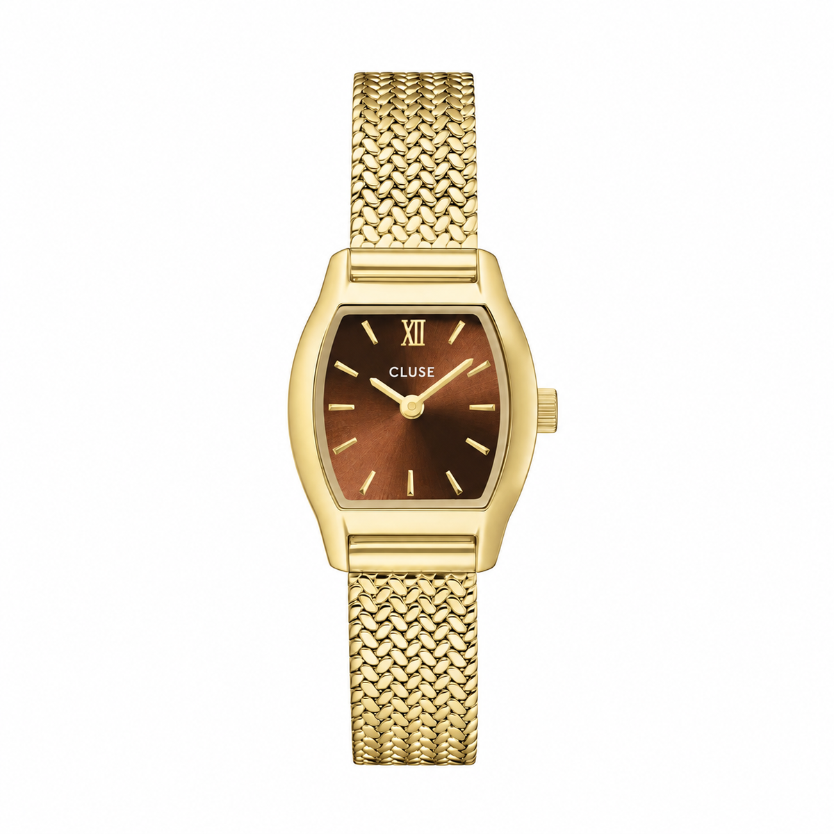 NEW Cluse Tonnette Mini Watch Mesh, Brown, Gold Colour CW16504