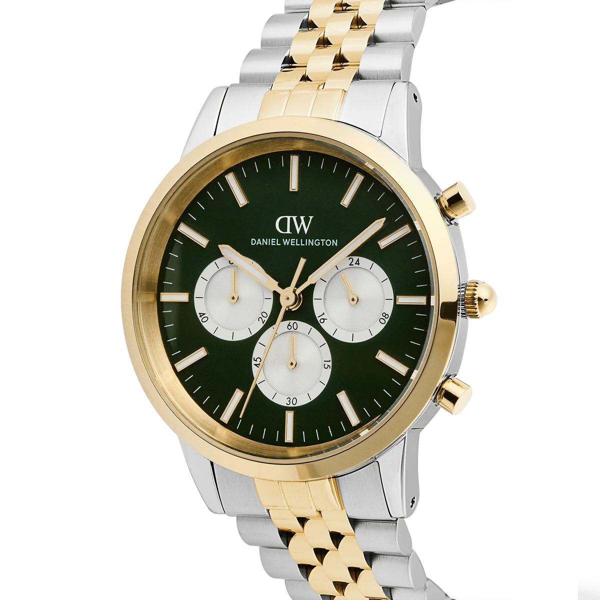 Daniel Wellington Gents Iconic Chronograph Arch 5-Link Emerald Panda Two Tone DW00101012