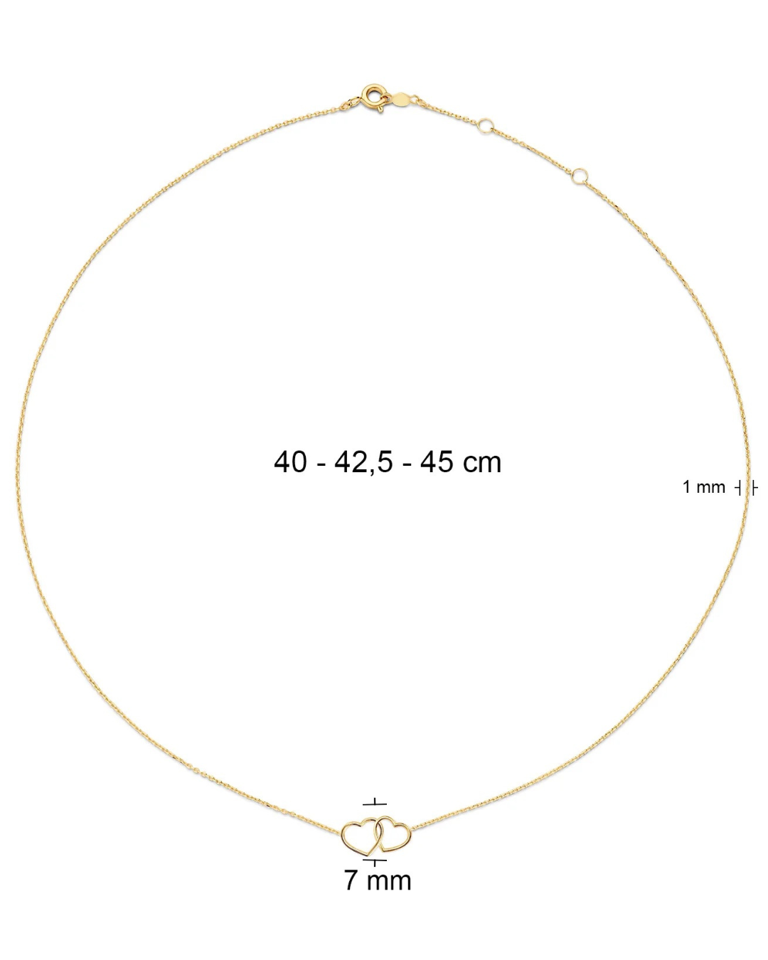 14K Interlocking Heart Chain