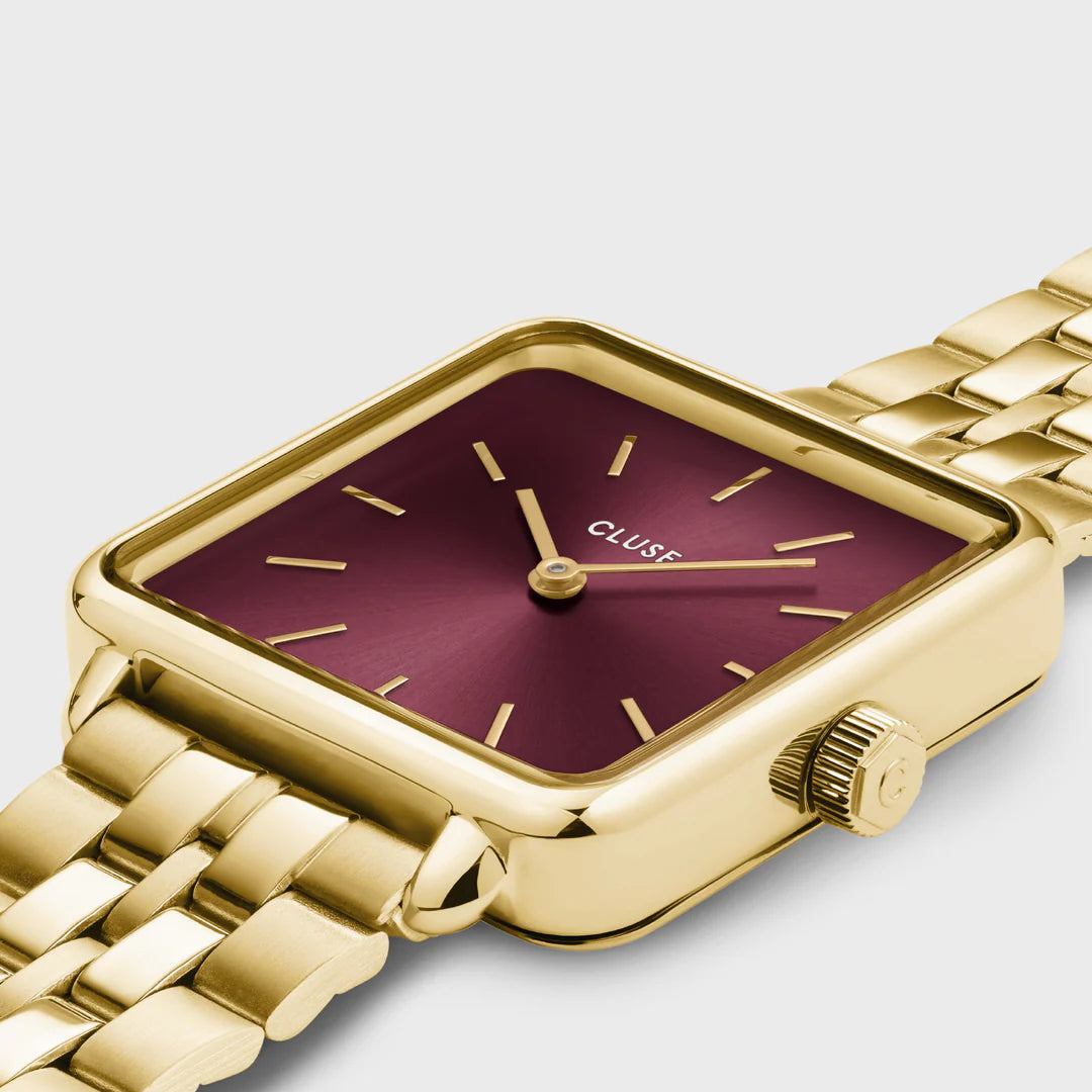 Cluse La Tétragone Watch Steel Dark Cherry, Gold Colour
CW10312