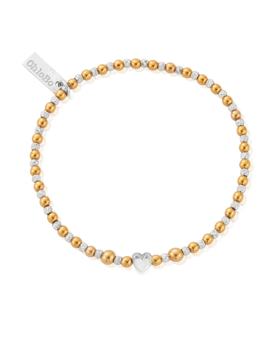ChloBo Gold and Silver Insert Heart Bracelet