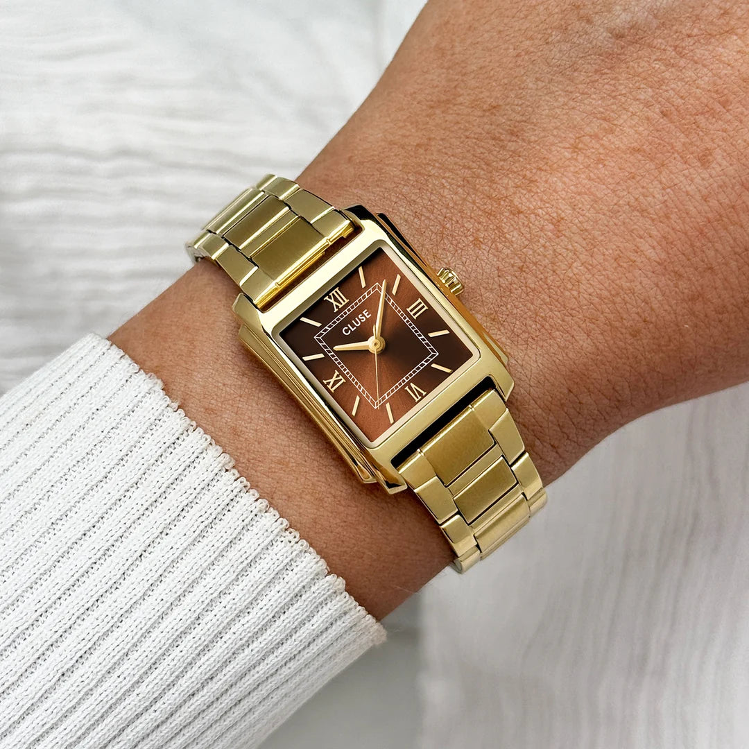 NEW Anglée Watch Steel, Brown, Gold Colour CW16604