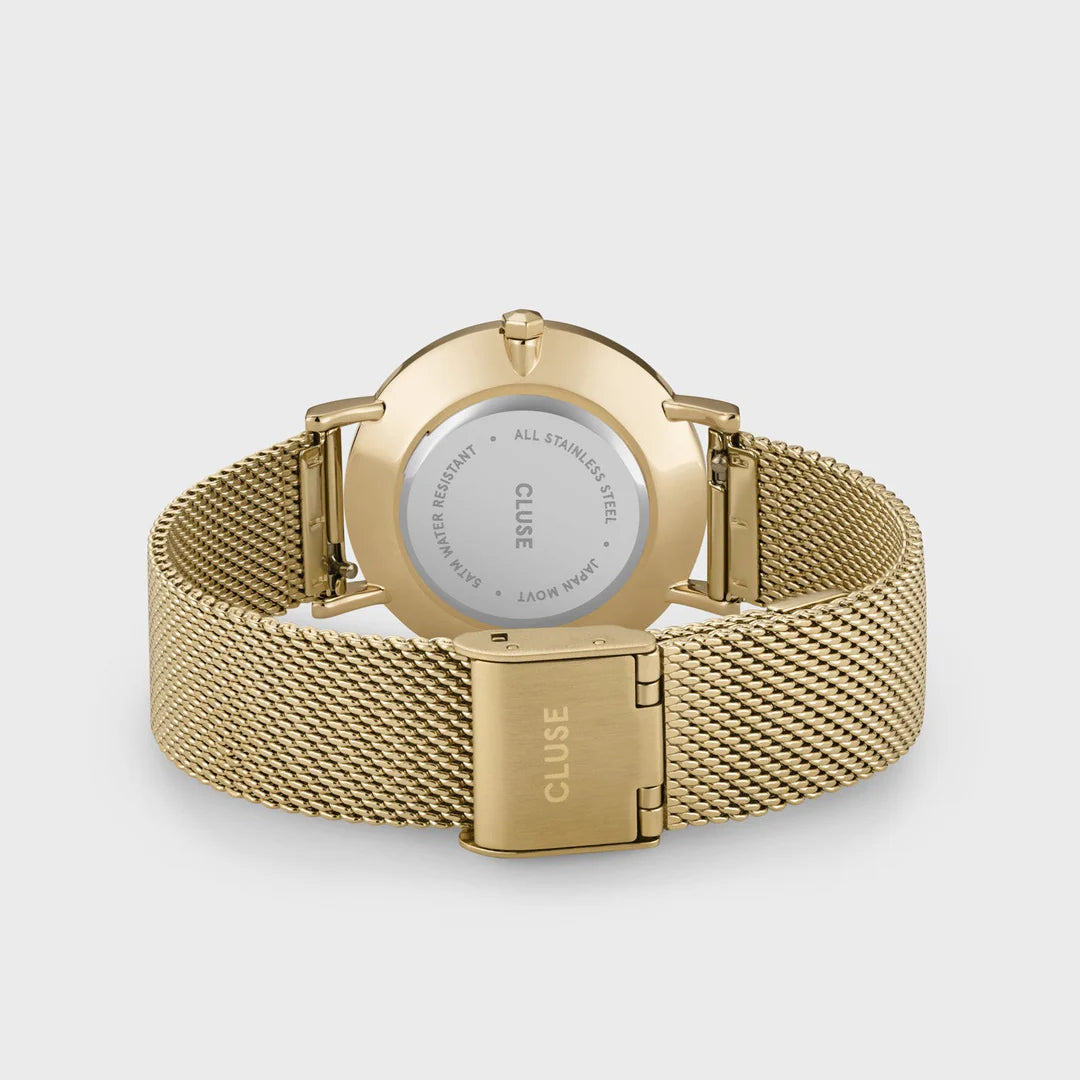 Cluse Minuit Watch Mesh, Green, Gold Colour CW10206