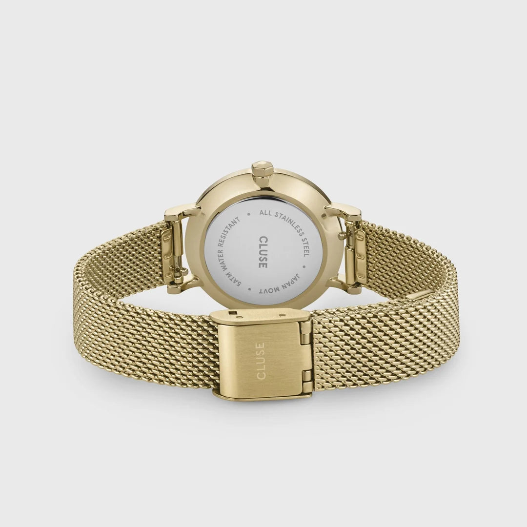 Cluse Boho Chic Petite Watch Mesh, White, Gold Colour CW0101211001