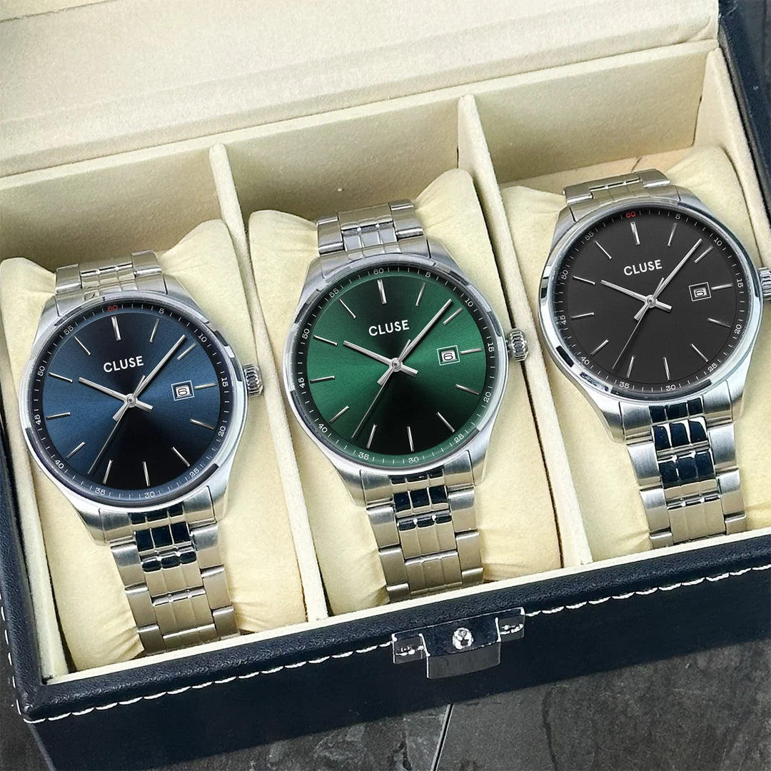 Cluse Gents Anthéor Watch Steel Black, Silver Colour CW20904