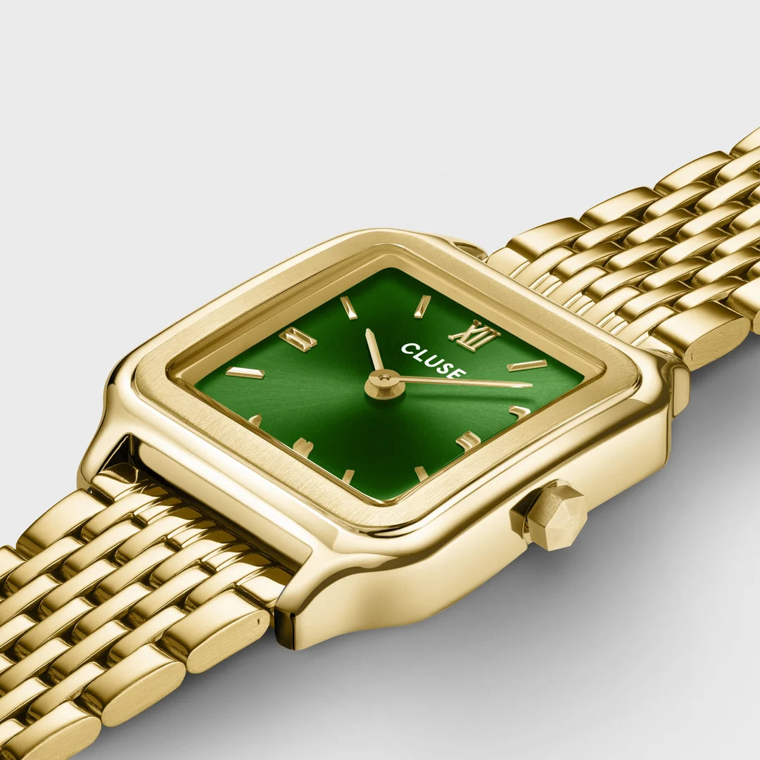 Cluse Gracieuse Petite Watch Double Steel, Forest Green, Gold Colour CW11811