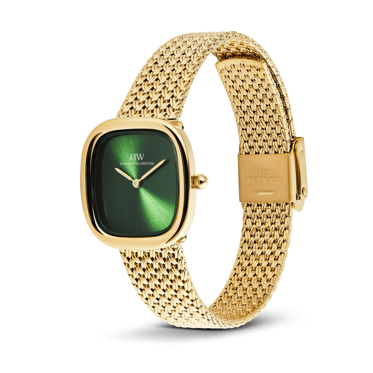Daniel Wellington Ladies Margot Braided Mesh Emerald Gold DW00100967