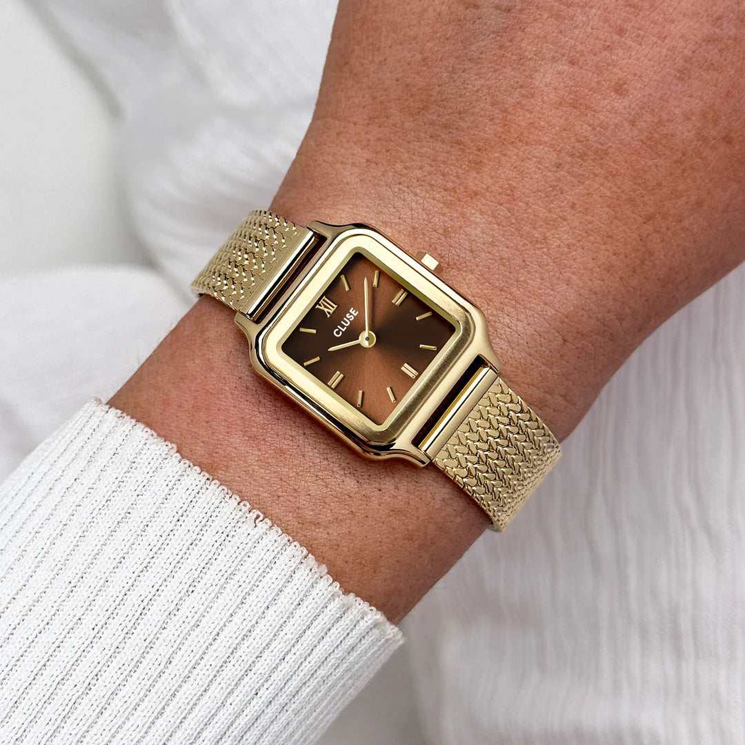 NEW Cluse Gracieuse Petite Watch Mesh, Brown, Gold Colour CW11830