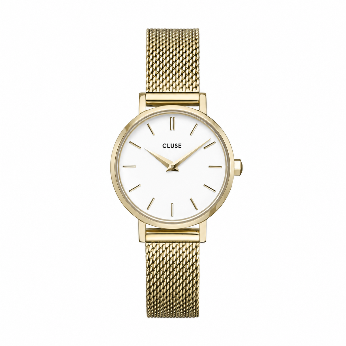 Cluse Boho Chic Petite Watch Mesh, White, Gold Colour CW0101211001