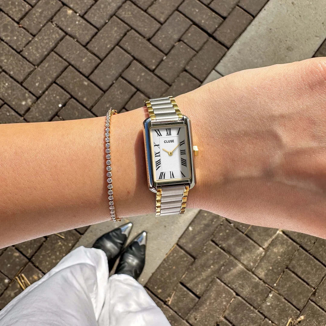 Cluse Belisenna Watch Steel, White, Two-tone CW15003