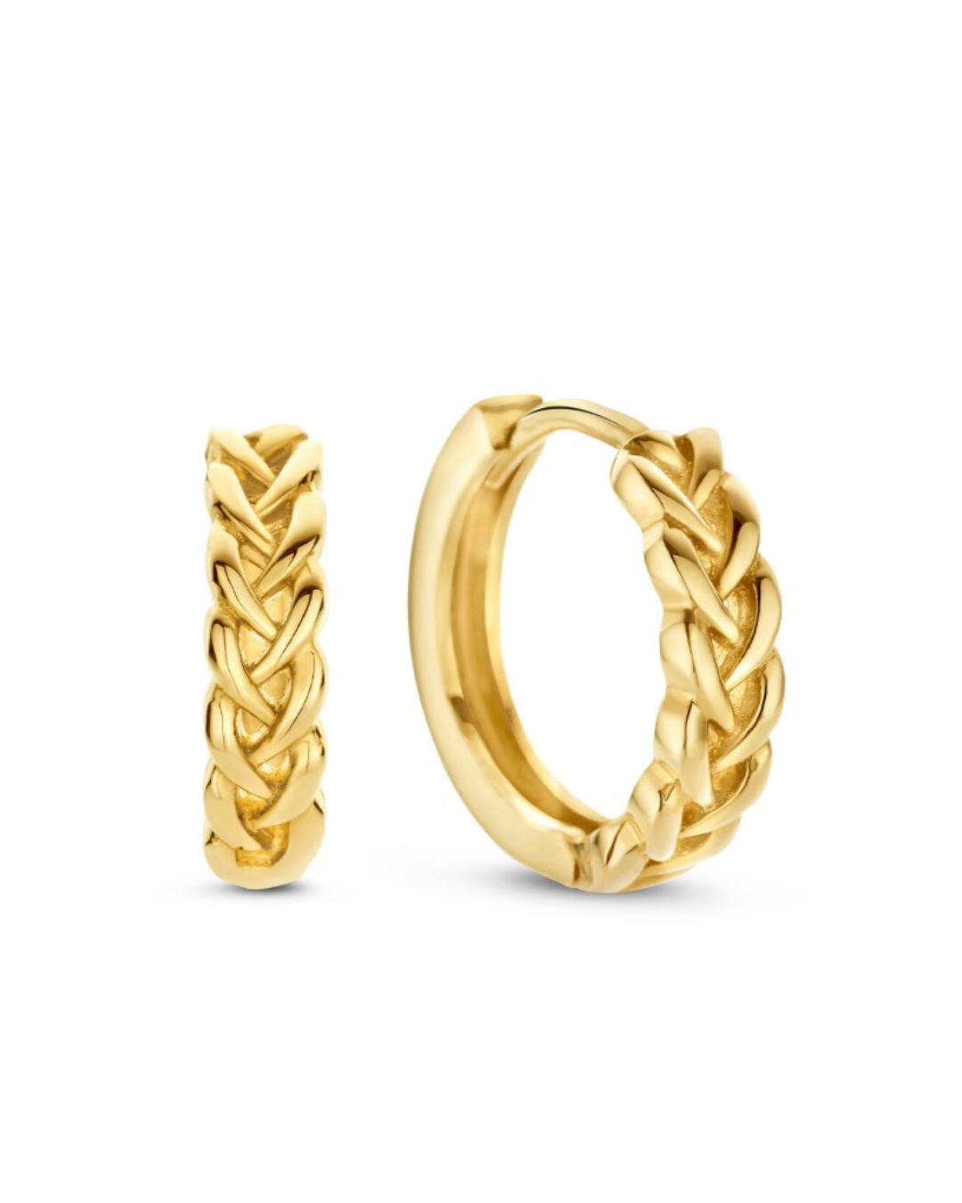 14K Petit Sablon Hoops