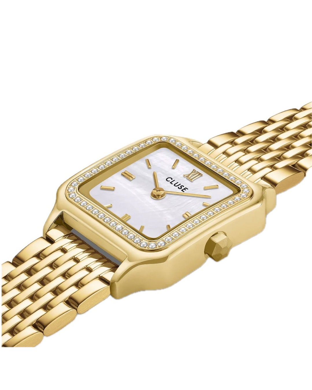 Cluse Gracieuse Petite Watch Steel, Glass Pearls, White, Gold Colour CW11826
