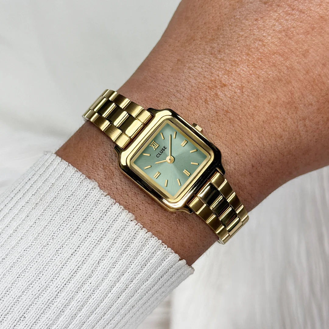 Cluse Gracieuse Mini Watch Steel, Sage Green, Gold Colour CW15505