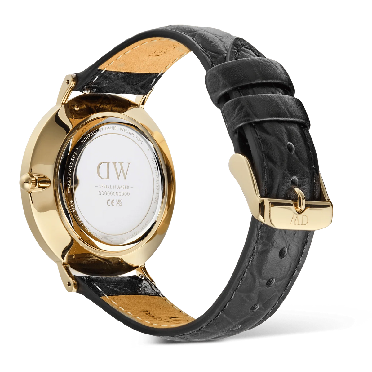 Daniel Wellington Gents Classic Roman Numerals Date Black Croc Belly Gold DW00100915