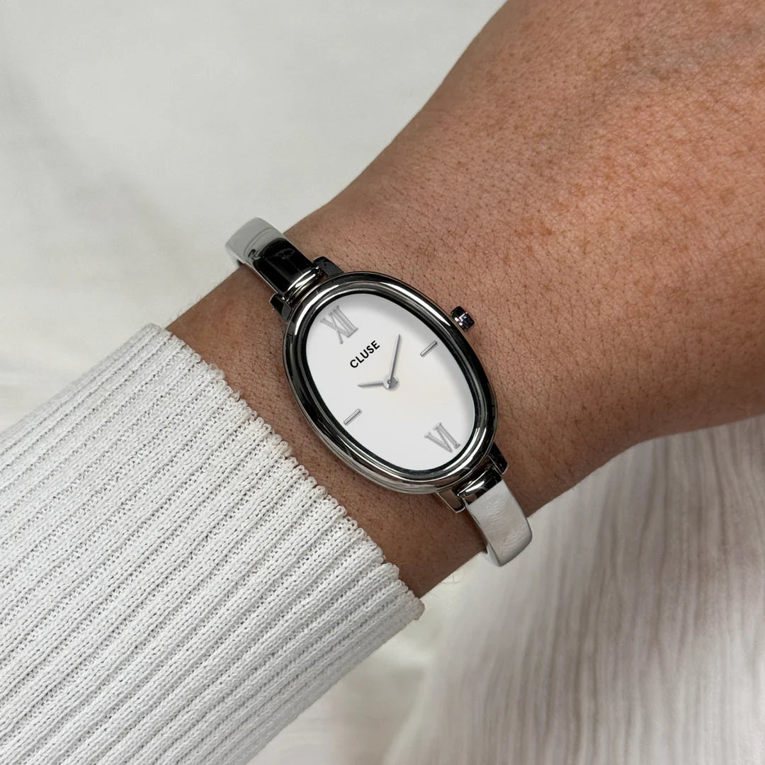 Cluse L'Ovale Watch Steel, White, Silver Colour CW16102