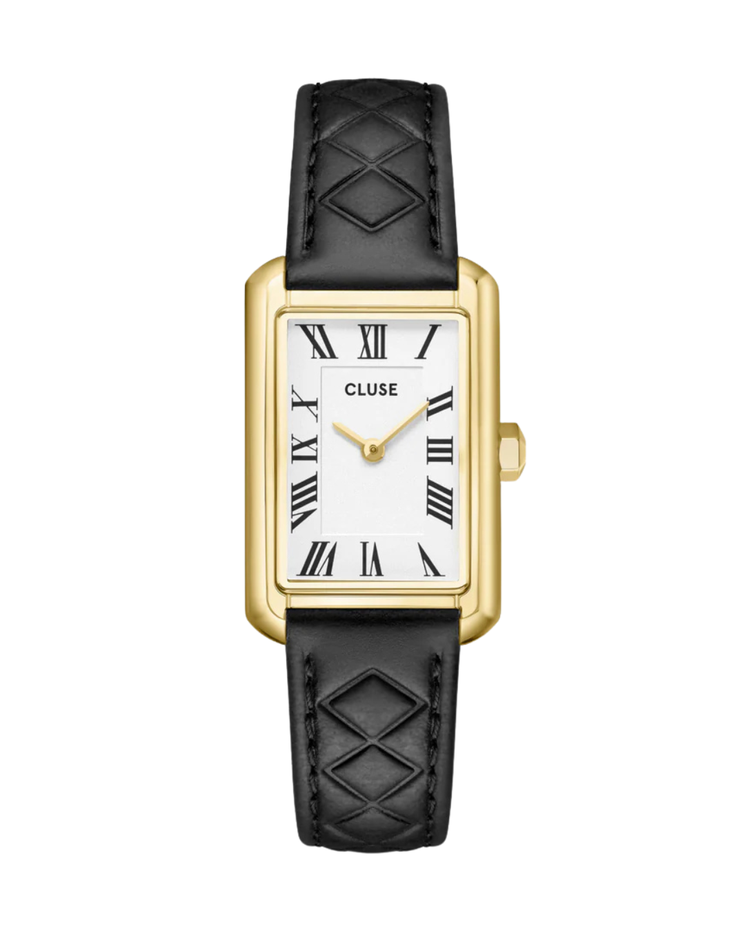Cluse Belisenna Watch Leather, Black Quilted, Gold Colour CW15005