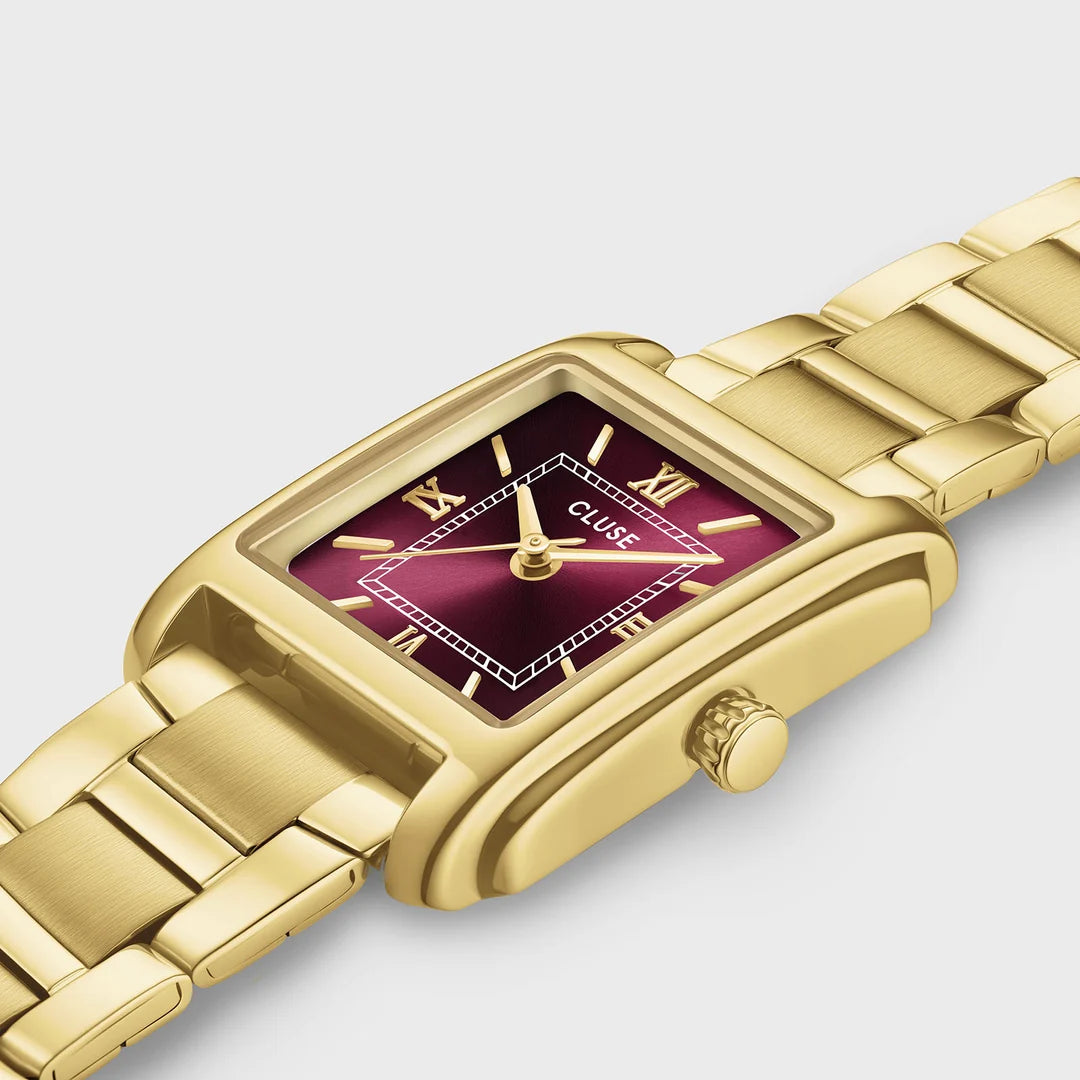 NEW Cluse Anglée Watch Steel, Dark Cherry, Gold Colour CW16603