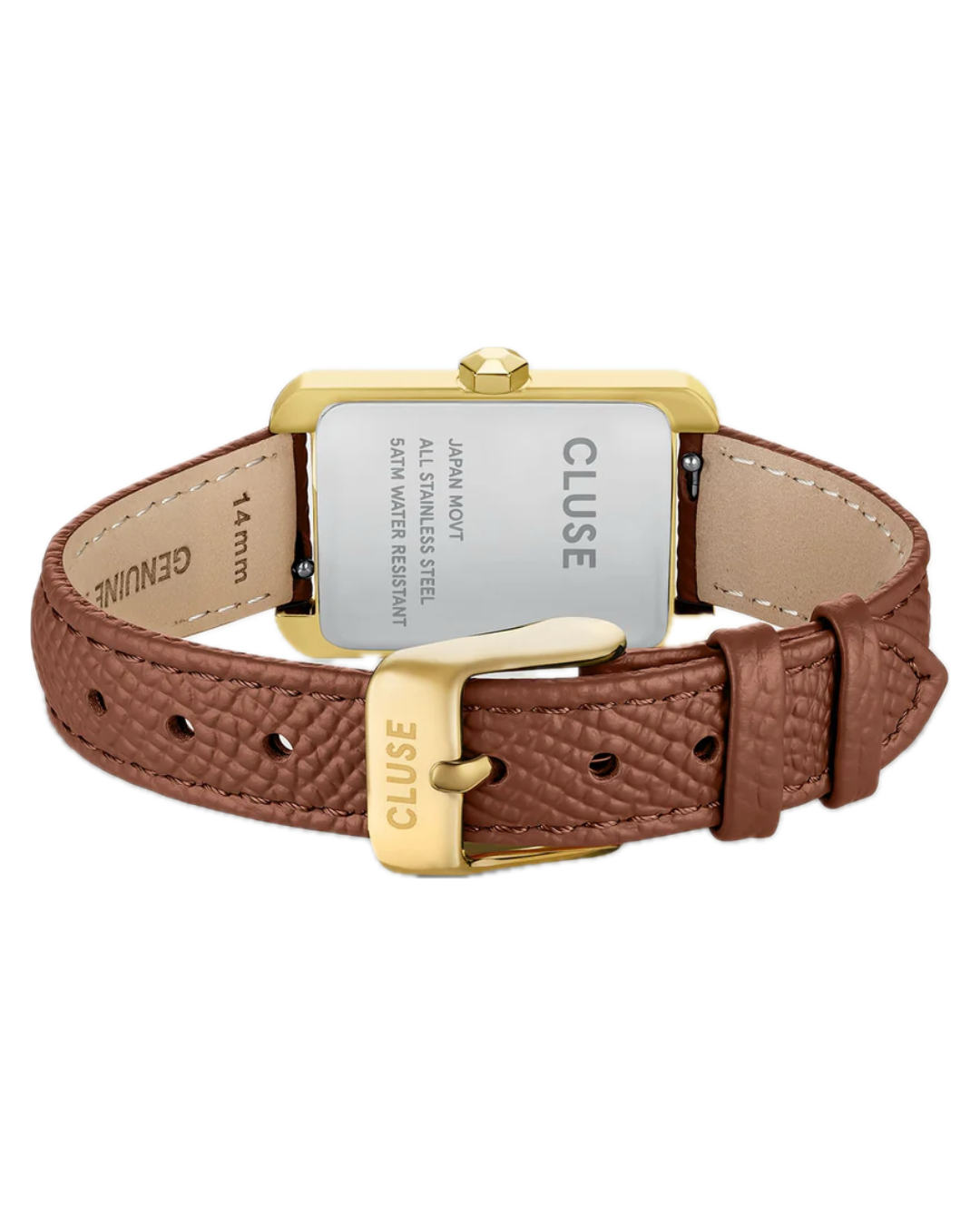 Cluse Belisenna Watch Leather, Nutshell, Sand Textured, Gold Colour CW15008