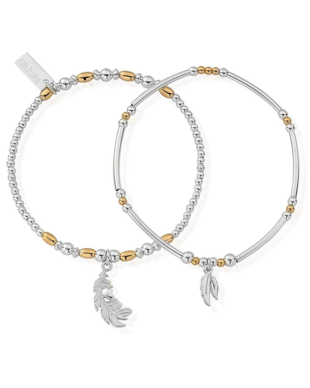 ChloBo Gold and Silver Strength and Courage Set of 2