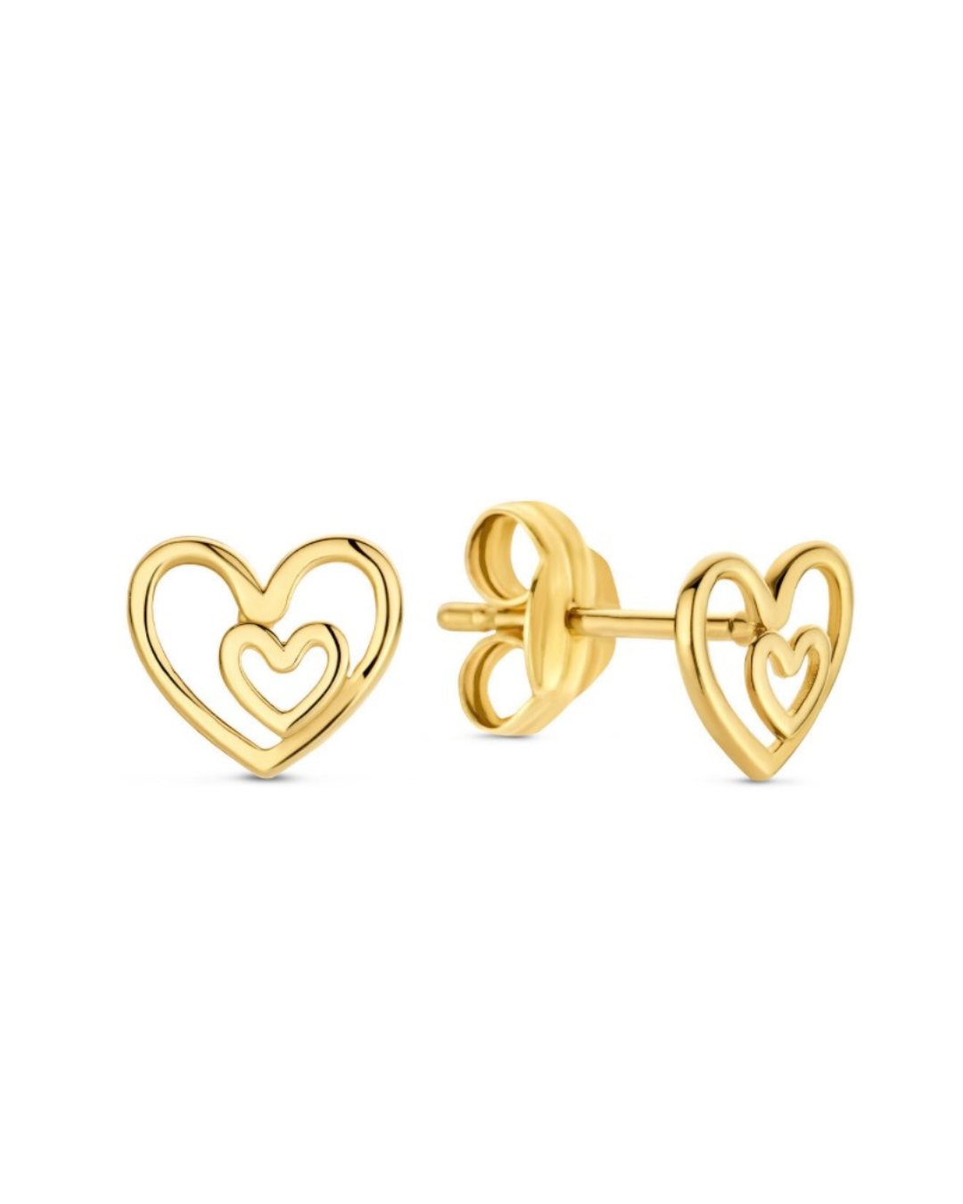 14K Heart Studs