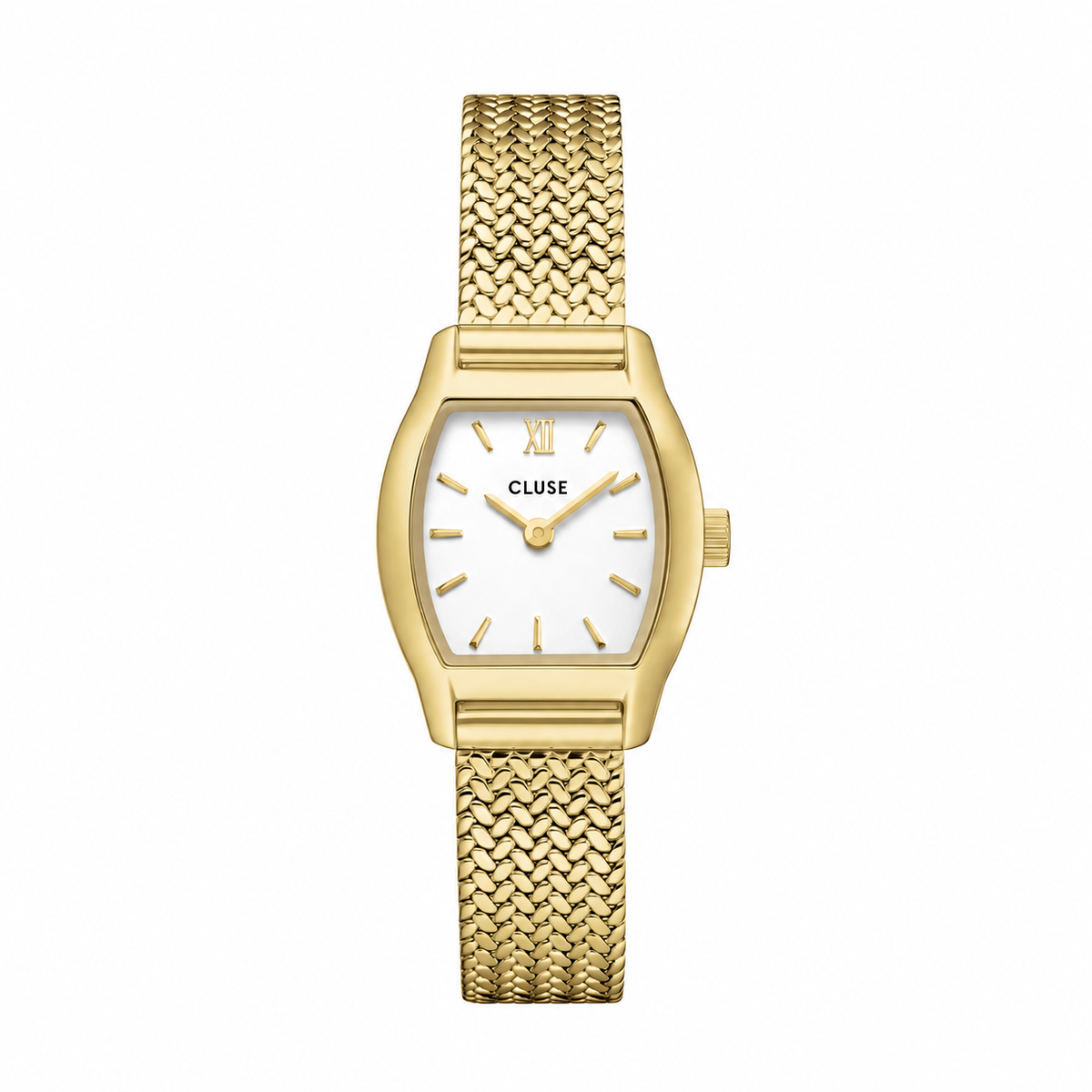NEW Cluse Tonnette Mini Watch Mesh, White, Gold Colour CW16501