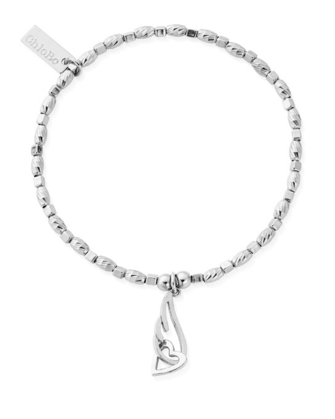 ChloBo Soul Glow Interlocking Heart and Angel Wing Bracelet