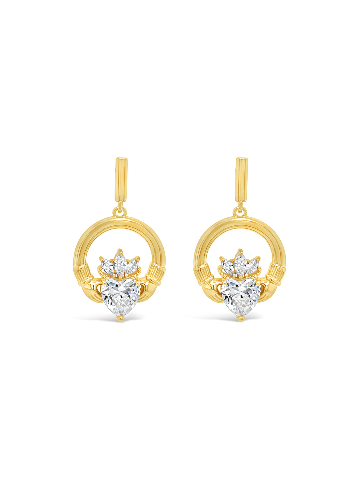 Séala Claddagh Stone Set Drop Earrings CE112GL