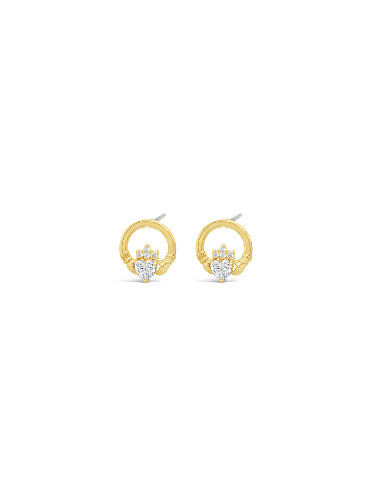 Séala Claddagh Stone Set Stud Earrings CE113GL