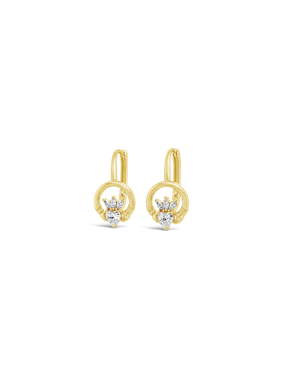 Séala Claddagh Stone Set Drop Earrings CE115GL