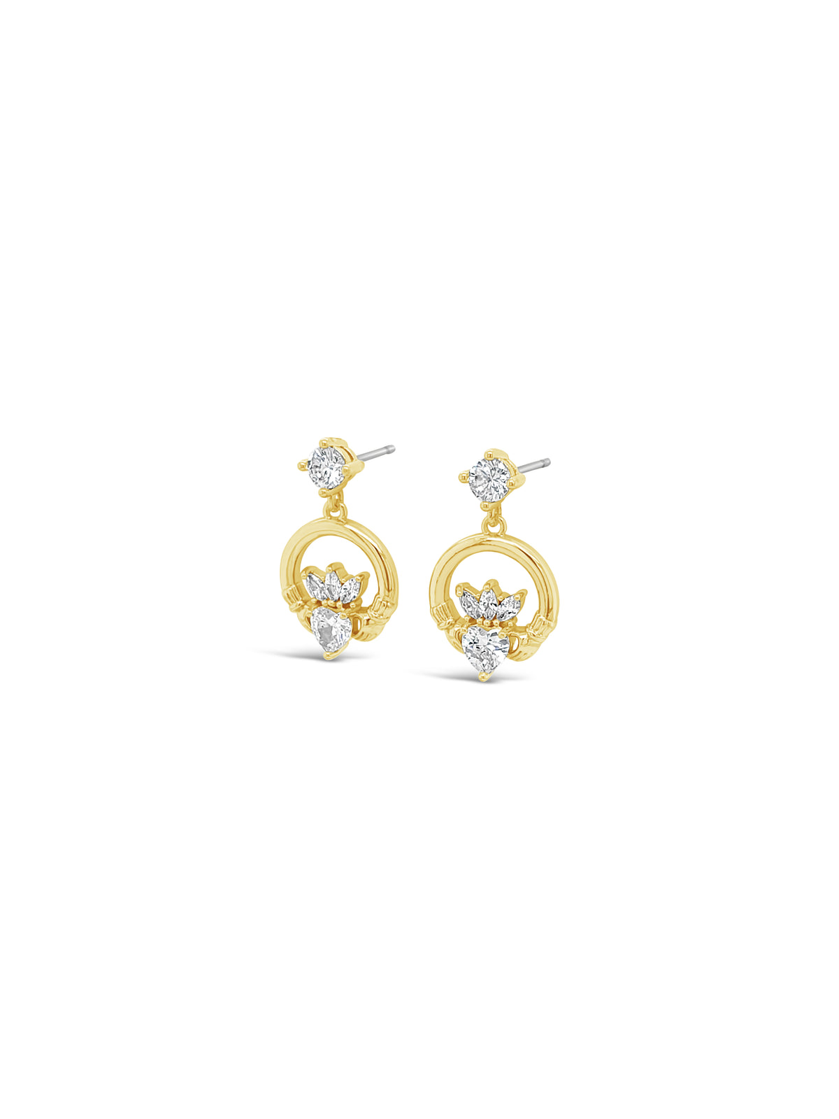 Séala Stone Set Claddagh Drop Earrings CE116GL